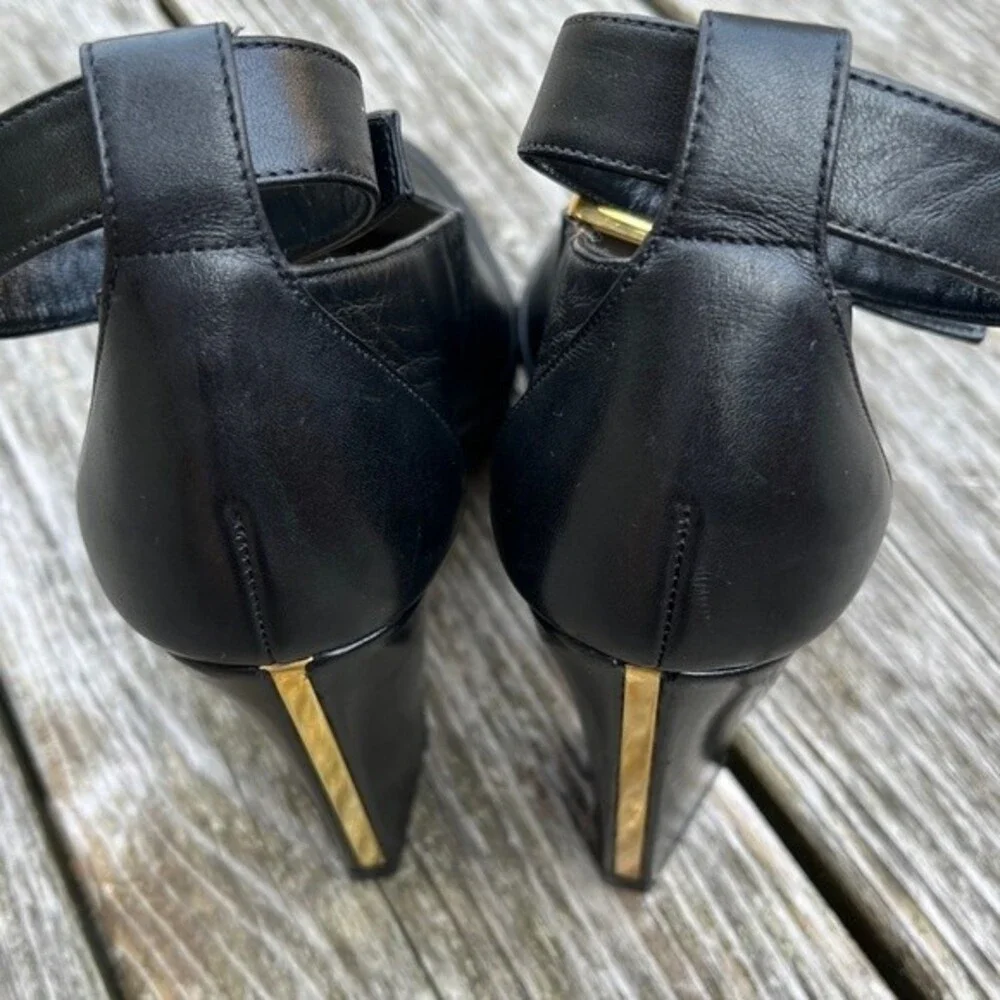 Maiyet Cecile Leather Ankle Strap Heels in Black 38